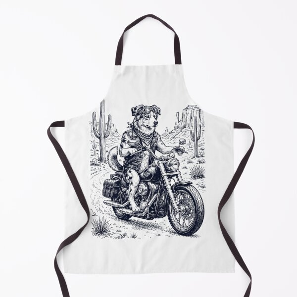 Item preview, Vintage Australian Shepherd Riding Motorbike Moto Western Cowboy Dog Lover designed and sold by DoodleTortle.