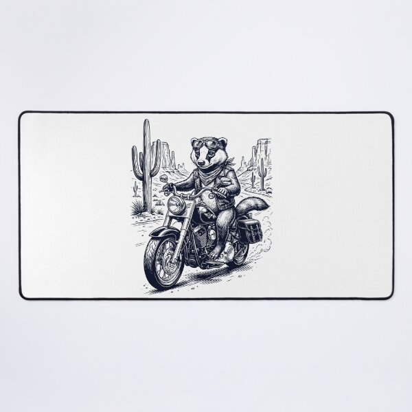 Item preview, Vintage Badger Riding Motorbike Moto Western Cowboy Animal Lover designed and sold by DoodleTortle.