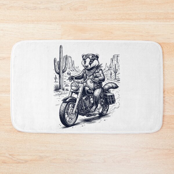 Item preview, Vintage Badger Riding Motorbike Moto Western Cowboy Animal Lover designed and sold by DoodleTortle.