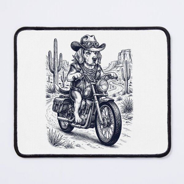 Item preview, Vintage Beagle Riding Motorbike Moto Western Cowboy Dog Lover designed and sold by DoodleTortle.