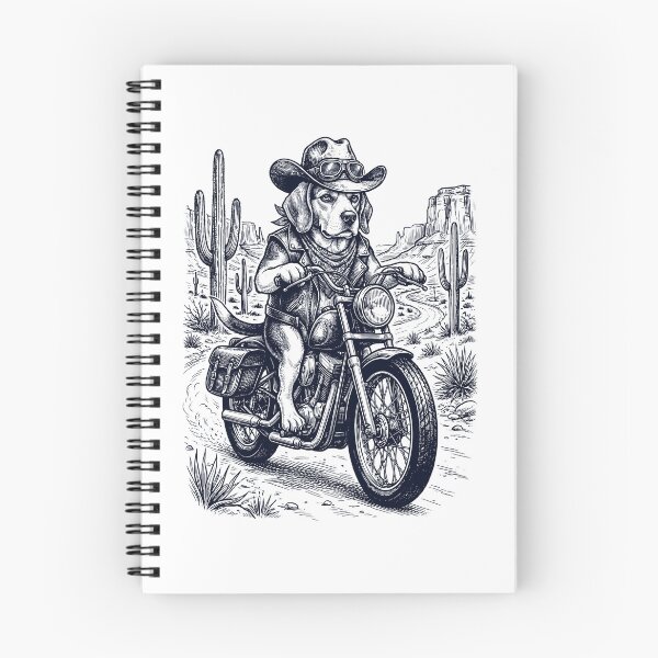 Item preview, Vintage Beagle Riding Motorbike Moto Western Cowboy Dog Lover designed and sold by DoodleTortle.