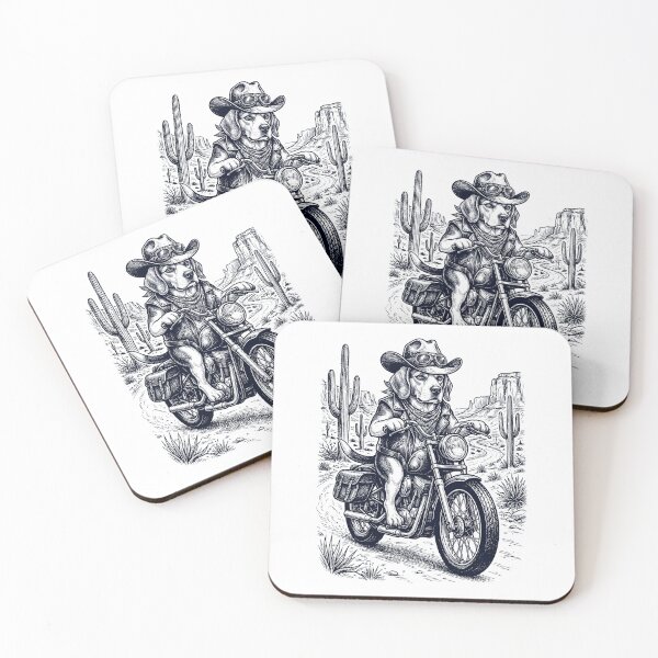 Item preview, Vintage Beagle Riding Motorbike Moto Western Cowboy Dog Lover designed and sold by DoodleTortle.