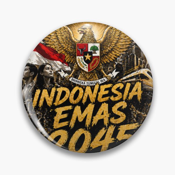 Item preview, Indonesia Emas 2045 – Future Vision & National Pride Sticker designed and sold by Wander Pop Studio.