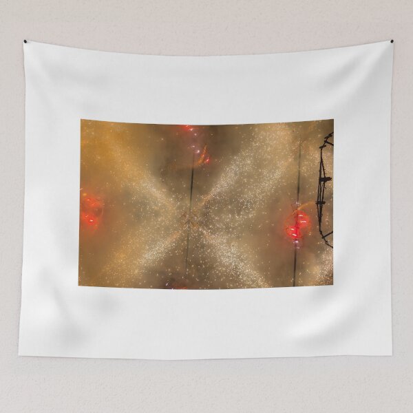 Item preview, Golden Fireworks Sparks and Pyrotechnic Bursts Creating Dramatic Abstract Light and Smoke at Night designed and sold by Nmallia.