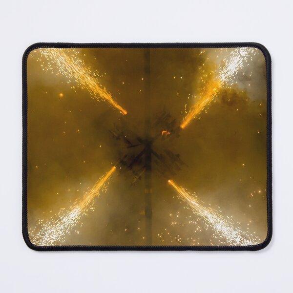 Item preview, Golden Fireworks Sparks and Pyrotechnic Bursts Creating Dramatic Abstract Light and Smoke at Night designed and sold by Nmallia.
