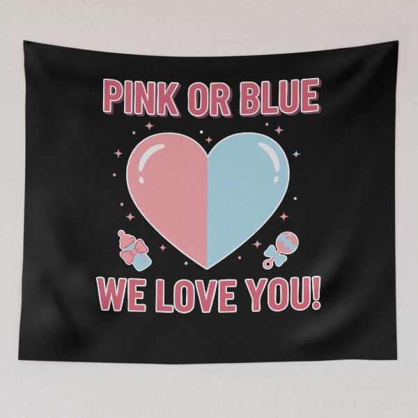 Item preview, Gender Reveal Pink Or Blue We Love You Baby Shower designed and sold by LuminOrb.