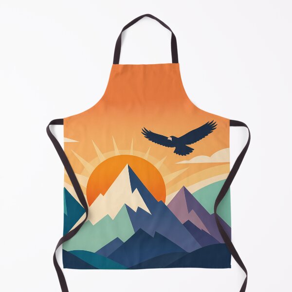 Item preview, Geometric Mountain Sunrise with Soaring Eagle designed and sold by InkSmithery.