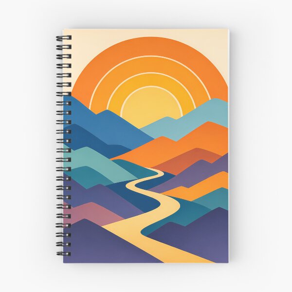 Item preview, Layered Mountain Sunset with Winding River designed and sold by InkSmithery.