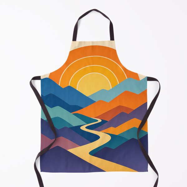 Item preview, Layered Mountain Sunset with Winding River designed and sold by InkSmithery.