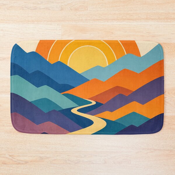 Item preview, Layered Mountain Sunset with Winding River designed and sold by InkSmithery.