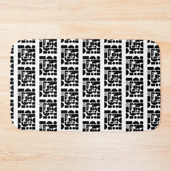 Item preview, Minimal Bauhaus Geometric Patchwork Black and White Art designed and sold by Peter Veselinović.