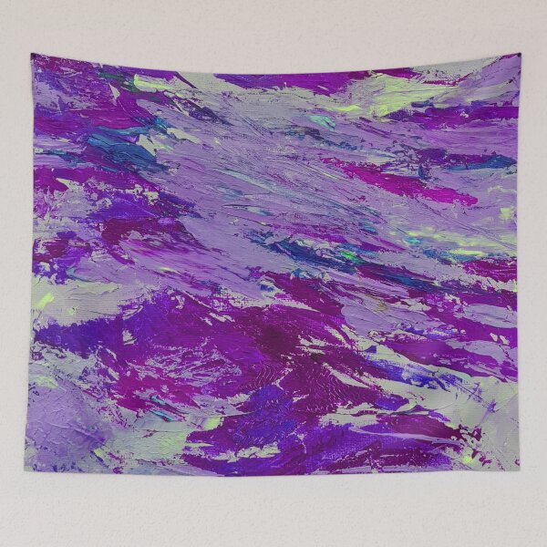 Item preview, Purple Abstract Wave Art Print, Soft Pastel Energy Painting, Textured Acrylic Brush Stroke, Dreamy Modern Wall Decor designed and sold by Dominika Brodowska.