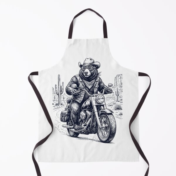 Item preview, Vintage Bear Riding Motorbike Moto Western Cowboy Animal Lover designed and sold by DoodleTortle.