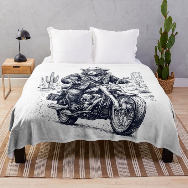 Item preview, Vintage Bear Riding Motorbike Moto Western Cowboy Animal Lover designed and sold by DoodleTortle.