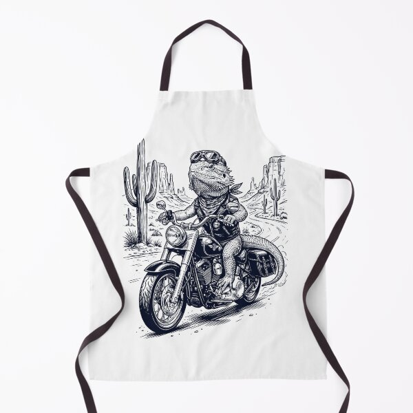 Item preview, Vintage Bearded Dragon Riding Motorbike Moto Western Cowboy Animal Lover designed and sold by DoodleTortle.