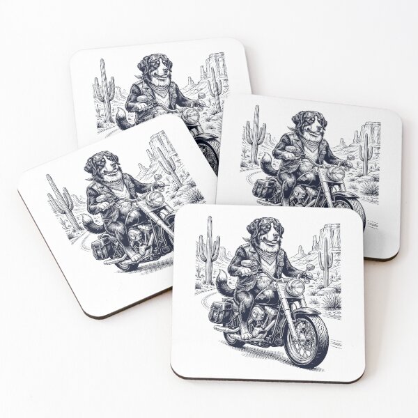 Item preview, Vintage Bernese Mountain Dog Riding Motorbike Moto Western Cowboy Dog Lover designed and sold by DoodleTortle.