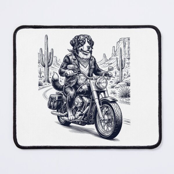 Item preview, Vintage Bernese Mountain Dog Riding Motorbike Moto Western Cowboy Dog Lover designed and sold by DoodleTortle.