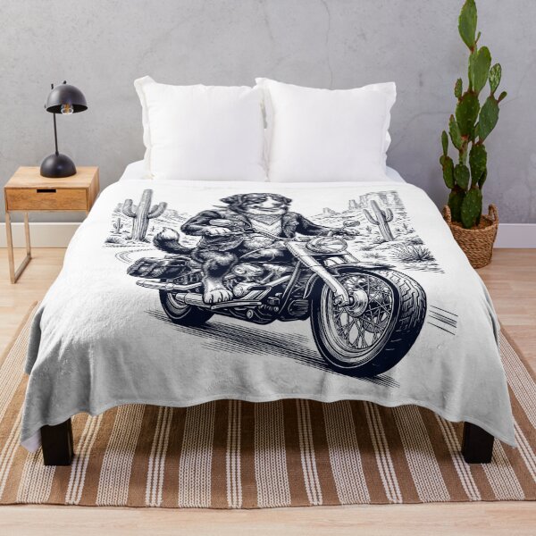 Item preview, Vintage Bernese Mountain Dog Riding Motorbike Moto Western Cowboy Dog Lover designed and sold by DoodleTortle.