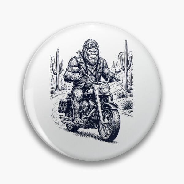 Item preview, Vintage Bigfoot Riding Motorbike Moto Western Cowboy Animal Lover designed and sold by DoodleTortle.