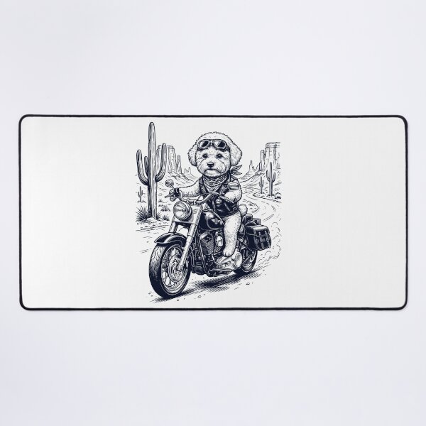 Item preview, Vintage Bichon Frise Riding Motorbike Moto Western Cowboy Dog Lover designed and sold by DoodleTortle.