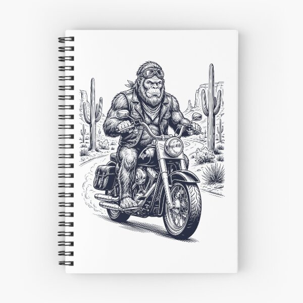 Item preview, Vintage Bigfoot Riding Motorbike Moto Western Cowboy Animal Lover designed and sold by DoodleTortle.