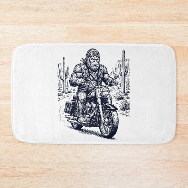 Item preview, Vintage Bigfoot Riding Motorbike Moto Western Cowboy Animal Lover designed and sold by DoodleTortle.