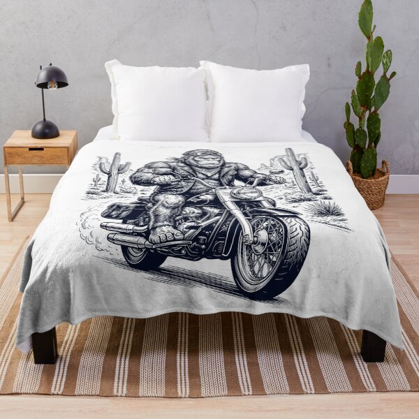 Item preview, Vintage Bigfoot Riding Motorbike Moto Western Cowboy Animal Lover designed and sold by DoodleTortle.