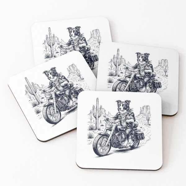 Item preview, Vintage Border Collie Riding Motorbike Moto Western Cowboy Dog Lover designed and sold by DoodleTortle.