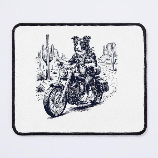 Item preview, Vintage Border Collie Riding Motorbike Moto Western Cowboy Dog Lover designed and sold by DoodleTortle.