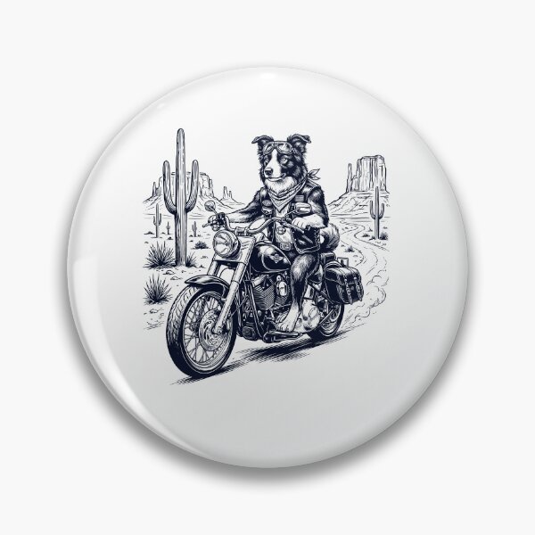 Item preview, Vintage Border Collie Riding Motorbike Moto Western Cowboy Dog Lover designed and sold by DoodleTortle.