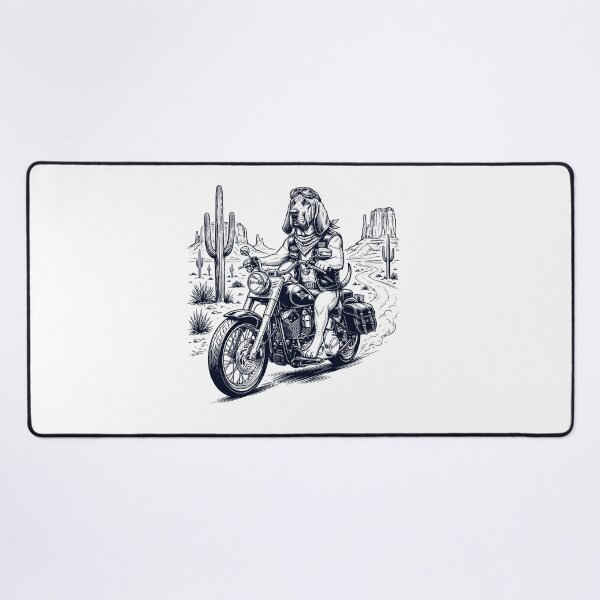 Item preview, Vintage Bloodhound Riding Motorbike Moto Western Cowboy Dog Lover designed and sold by DoodleTortle.