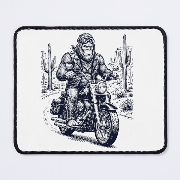 Item preview, Vintage Bigfoot Riding Motorbike Moto Western Cowboy Animal Lover designed and sold by DoodleTortle.