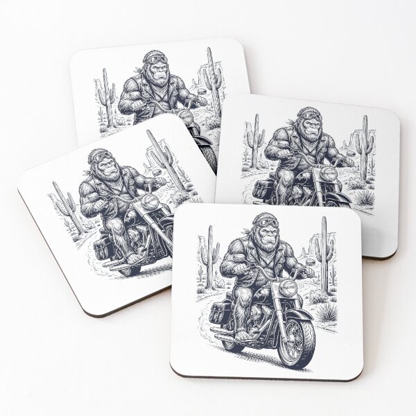 Item preview, Vintage Bigfoot Riding Motorbike Moto Western Cowboy Animal Lover designed and sold by DoodleTortle.