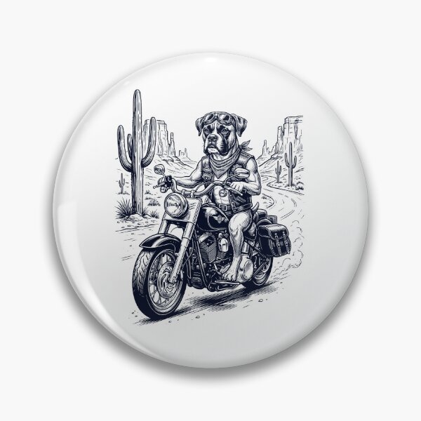 Item preview, Vintage Boxer Dog Riding Motorbike Moto Western Cowboy Dog Lover designed and sold by DoodleTortle.