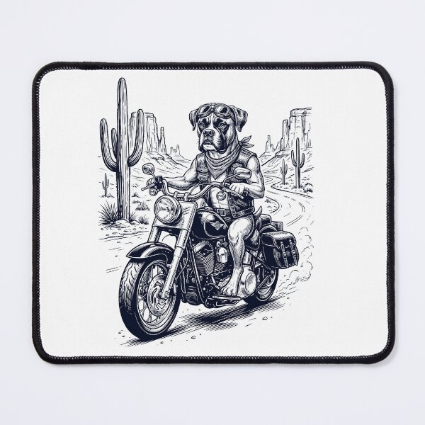 Item preview, Vintage Boxer Dog Riding Motorbike Moto Western Cowboy Dog Lover designed and sold by DoodleTortle.