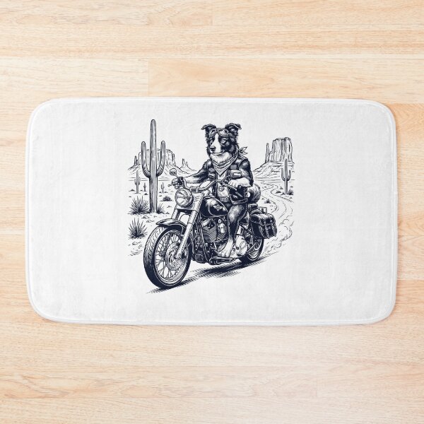 Item preview, Vintage Border Collie Riding Motorbike Moto Western Cowboy Dog Lover designed and sold by DoodleTortle.