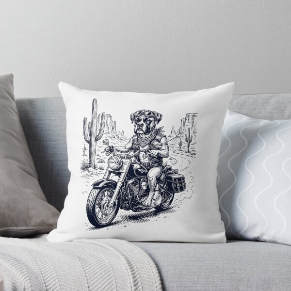 Item preview, Vintage Boxer Dog Riding Motorbike Moto Western Cowboy Dog Lover designed and sold by DoodleTortle.