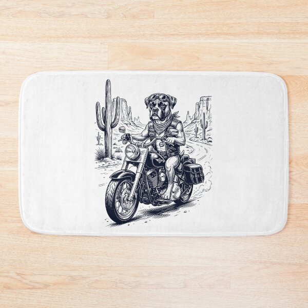 Item preview, Vintage Boxer Dog Riding Motorbike Moto Western Cowboy Dog Lover designed and sold by DoodleTortle.