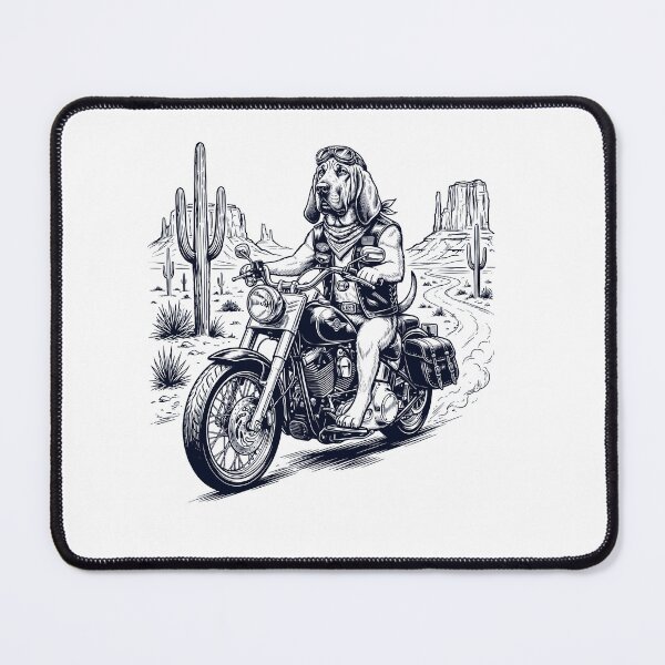 Item preview, Vintage Bloodhound Riding Motorbike Moto Western Cowboy Dog Lover designed and sold by DoodleTortle.