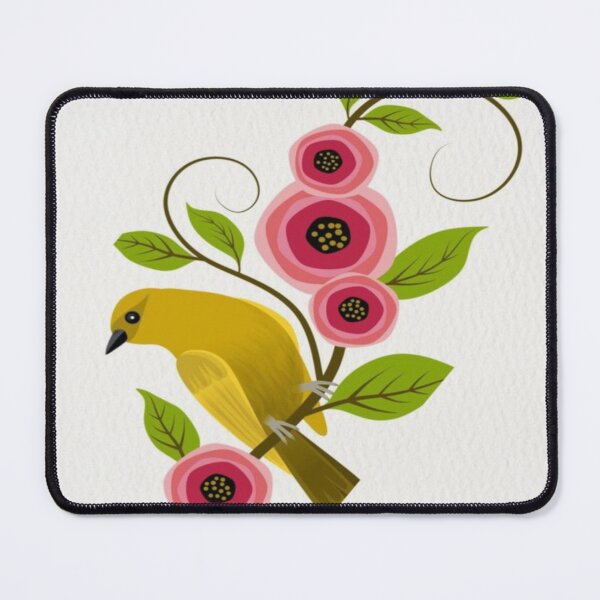 Item preview, Yellow songbird on flowering branch designed and sold by NivyasArtistry.