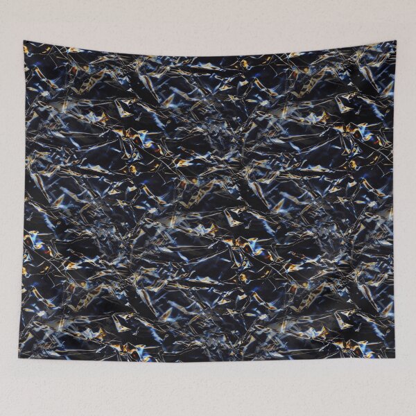 Item preview, Iridescent Black Crumpled Plastic Macro Photo designed and sold by AnnArtshock.
