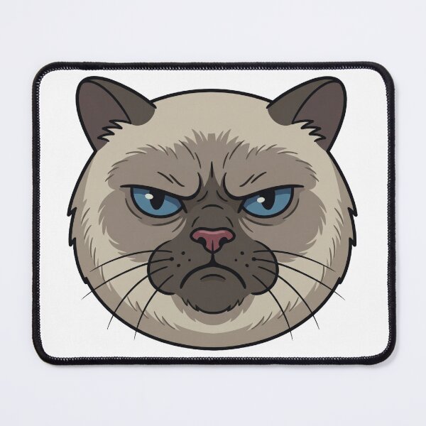 Item preview, Grumpy Blue-Eyed Siamese Face designed and sold by seven things shop.
