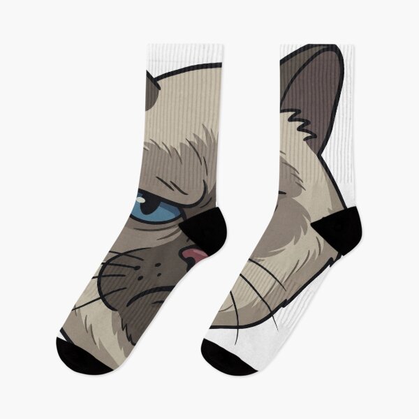 Item preview, Grumpy Blue-Eyed Siamese Face designed and sold by seven things shop.