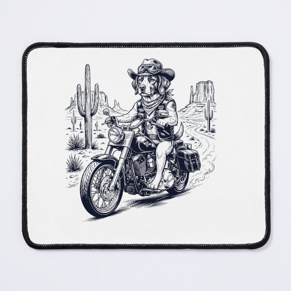 Item preview, Vintage Brittany Riding Motorbike Moto Western Cowboy Dog Lover designed and sold by DoodleTortle.