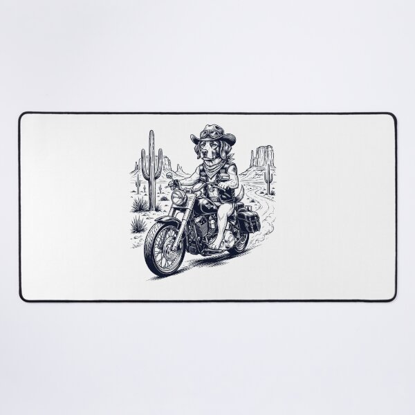 Item preview, Vintage Brittany Riding Motorbike Moto Western Cowboy Dog Lover designed and sold by DoodleTortle.