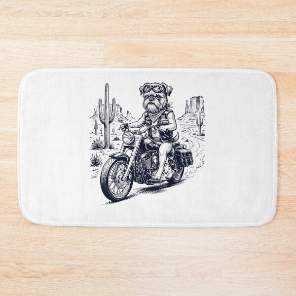 Item preview, Vintage Brussels Griffon Riding Motorbike Moto Western Cowboy Dog Lover designed and sold by DoodleTortle.