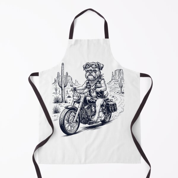 Item preview, Vintage Brussels Griffon Riding Motorbike Moto Western Cowboy Dog Lover designed and sold by DoodleTortle.