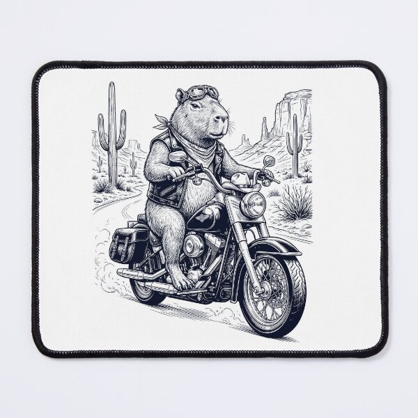 Item preview, Vintage Capybara Riding Motorbike Moto Western Cowboy Animal Lover designed and sold by DoodleTortle.