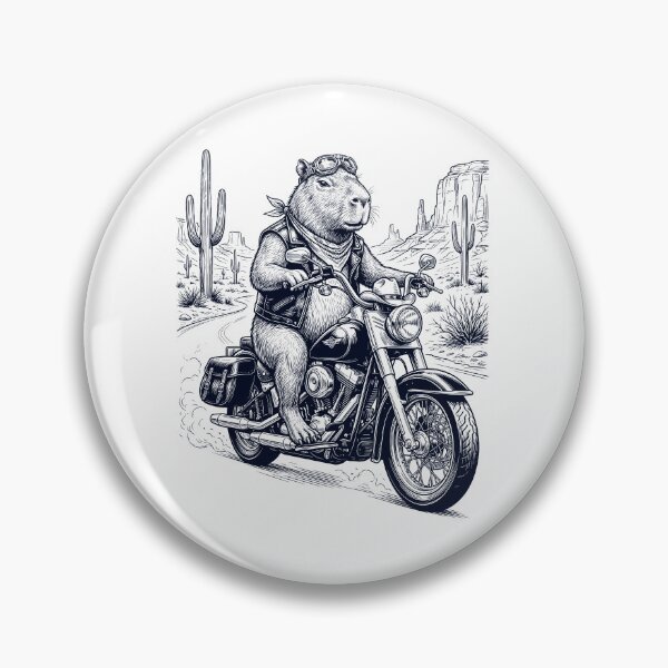 Item preview, Vintage Capybara Riding Motorbike Moto Western Cowboy Animal Lover designed and sold by DoodleTortle.
