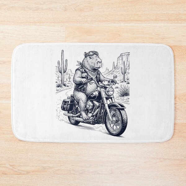 Item preview, Vintage Capybara Riding Motorbike Moto Western Cowboy Animal Lover designed and sold by DoodleTortle.